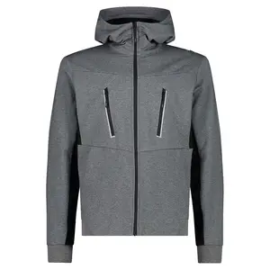 Sudadera gris con capucha Color sólido Tamaño personalizado y color A prueba de viento Diseño de alta calidad Chaqueta Softshell