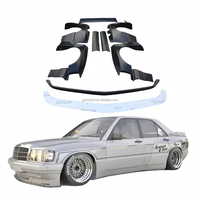 Pour Mercedes-Benz Classe C W201 190E Nouveau kit carrosserie large : Ailes, diffuseur avant, jupes latérales, spoiler de coffre, pare-chocs, kit carrosserie Rocket