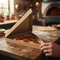 Boîte à pizza triangulaire personnalisée, résistante à la graisse, en carton alimentaire, avec fermeture pliable pour la livraison et la vente au détail
