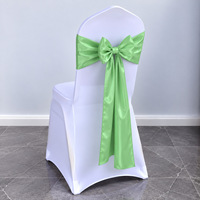 17x275cm Pita Kursi Pernikahan Hotel Gaya Nordic, Hiasan Bunga di Belakang, Syal Satin, Gaya Minimalis, Warna Solid