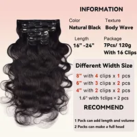 Extensions de cheveux naturels invisibles à clipser en PU sans couture pour femmes, compatibles avec la teinture et la permanente
