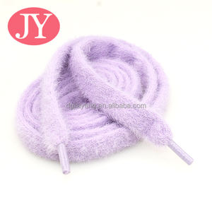 Tali sepatu olahraga beludru mewah ungu poliester datar 8mm/10mm dengan ujung plastik olahraga kasual untuk Aksesori tali sepatu pasangan - Product Image 1