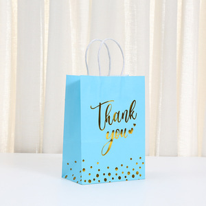 Lámina <span class=keywords><strong>de</strong></span> oro 'Gracias' Género Revelar Bolsa <span class=keywords><strong>de</strong></span> regalo <span class=keywords><strong>de</strong></span> boda Hecho a mano Kraft Cartón Algodón Fiesta Dulces Embalaje Bolsa elegante - Product Image 4