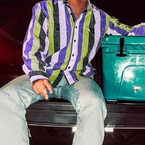 Camicette da <span class=keywords><strong>uomo</strong></span> da Cowboy occidentali all'ingrosso camicette Casual <span class=keywords><strong>a</strong></span> <span class=keywords><strong>righe</strong></span> con bottone <span class=keywords><strong>a</strong></span> maniche lunghe con tasche - Product Image 2