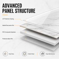 Panneau mural en PVC effet marbre, panneau de plafond en fibre de carbone brillant, placage bois WPC 3D imperméable, résistant aux UV, pour intérieur.