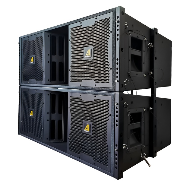 VT4888 Dual 12 Inch Line Array Speaker - 3 Way Passive, 2000W Peak, Birch Plywood Cabinet