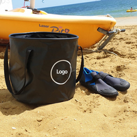 Accessoires de plage en plein air 10L 20L 30L 40L Portable pliant Camping seau à eau pêche 500D PVC pliable seau à eau