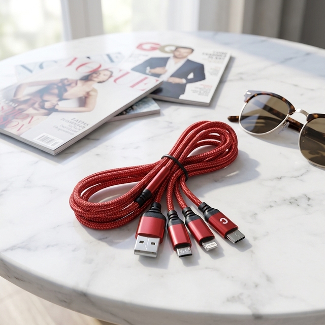 1.2M 3 in 1 multi-function high quality braided PVC USB cable for USB-A to type-C micro data charging cable for phone adapter