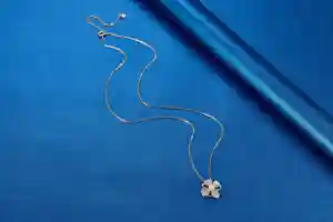 Custom 925 Sterling Silver 18K Gold Plated Cubic Zirconia CZ Pearl Four-Leaf Clover Necklace For Women Fashion Jewelry