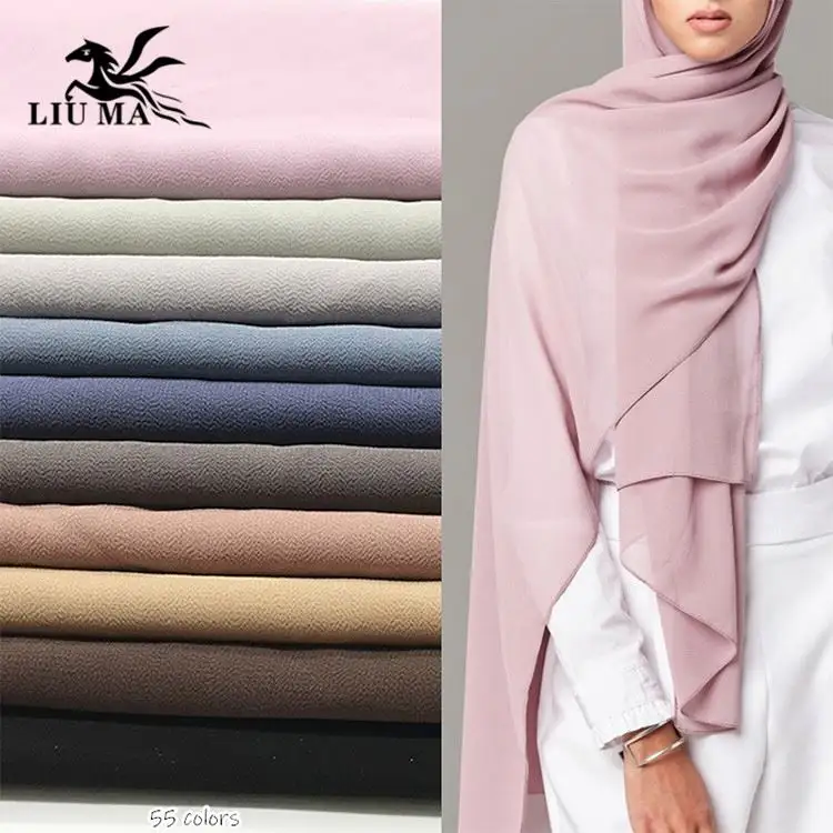 Vente chaude 86 couleurs nouveau style uni en mousseline de soie hijab écharpe dames châles et enveloppes femmes musulmanes en mousseline de soie hijab