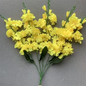 L-520 Cherry Blossom Tree #1supplier Yellow Flowers Artificial Cherry Blossom Branches With Bouquet Wedding