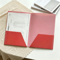 Suministros de Oficina Escolares con Logotipo Personalizado, Caja de Almacenamiento de Documentos A4, Carpeta de Material PP con Ranura para Tarjetas de Visita y Bolsillos Dobles