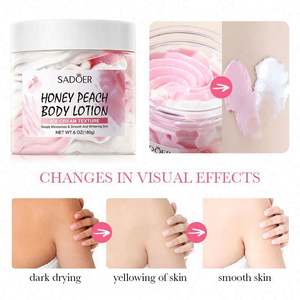 Loción Hidratante para Piel Seca de Marca Privada, Orgánica y Vegana, Mantecas Corporales Batidas con Aroma a Helado, Manteca Corporal Batida Blanqueadora de Miel y Melocotón - Product Image 6