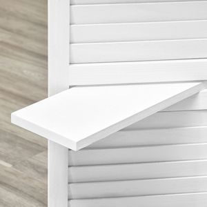 Separador de ambientes de madera con 4 paneles y 3 estantes, diseño oriental, plegable, para dormitorio, decoración del hogar - Product Image 6