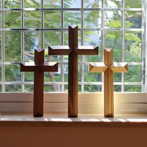 Croix murale en <span class=keywords><strong>bois</strong></span> de Jésus pour Figurines de cadeaux de Noël orthodoxes catholiques; Décoration religieuse de la maison ustensiles d'église peints pour garçon - Product Image 4