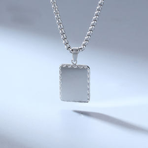 ヴィンテージパンクバイキング風　パーソナライズスクエアステンレススチールファッションジュエリーペンダントネックレス　メンズ卸売メーカー　<span class=keywords><strong>2026</strong></span> - Product Image 4