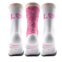 Chaussettes de sport personnalisées pour équipes, tricotées, à motif floral, avec impression par transfert thermique sur le bord, pour jeunes, idéales pour la gym, la course et la randonnée