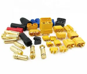 Gold Bullet Connectors Waterproof PCB Mount Electrical Bullet Plug Banana 2 Pin DC Male Female Amass Battery Connector