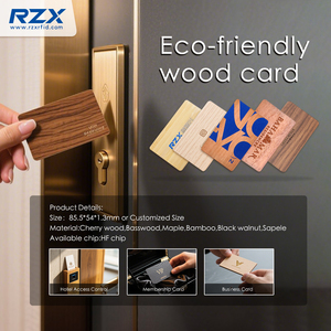 Keycard NFC in legno ciliegio programmabile eco-friendly incidibile F08 Conference pass abbonamento palestra club privati controllo accessi - Product Image 6