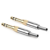 Prise en cuivre d'assemblage stéréo TS 6.35mm de haute qualité, prises audio plaquées or avec serrure pour guitare électrique, piano électrique