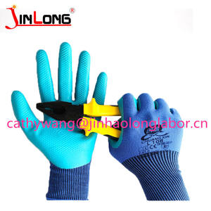 Caoutchouc enduit de latex <span class=keywords><strong>13</strong></span> broches de haute qualité gaufrage gants de travail de construction de sécurité gants en latex de mousse Micro - Product Image 3