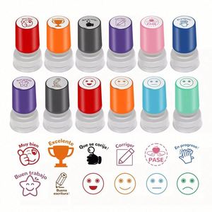 ของเล่นแสตมป์พลาสติกสำหรับเด็ก ลายการ์ตูน หมึกไม่ลบเลือน รูปทรงกลม สำหรับนักเรียน  สามารถปรับแต่งลวดลายและโลโก้ได้ - Product Image 6