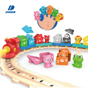 Jouet d'apprentissage Montessori pour tout-petits : Ensemble de <span class=keywords><strong>train</strong></span> électrique avec animaux, jouets d'association, de comptage et de tri - Product Image 1