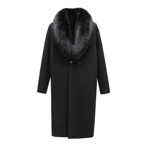 Nuovo <span class=keywords><strong>Cappotto</strong></span> Invernale di Lusso con Collo Staccabile in Pelliccia di Volpe, <span class=keywords><strong>Cappotto</strong></span> in Lana e <span class=keywords><strong>Cashmere</strong></span> per <span class=keywords><strong>Uomo</strong></span> - Product Image 2