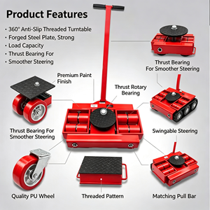 Nouveau Kit de Roulettes Industrielles Pivotantes à 360 Degrés pour Meubles et Appareils Électroménagers, Robuste, avec Poignée, Qualité Professionnelle, OEM, Top Vente - Product Image 3