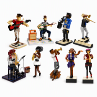 Set de Bloques de Construcción de Personajes Musicales de Jazz, 8 Estilos, Modelo de Personaje Musical, Decoración Artística de Escritorio, Regalo Coleccionable para Amantes de la Música