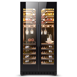 Cave à vin de luxe NE-427S avec double porte vitrée, réfrigérateur thermostaté pour la maison avec éclairage - Product Image 1