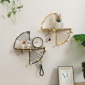 Minimalist Nordic Style Iron Art Creative Wall Mounted Living Room Bedroom Decorative Storage Wall Organizer <strong>Shelves</strong> - Product Image 1