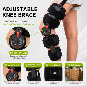 <span class=keywords><strong>Rodillera</strong></span> Articulada Ajustable <span class=keywords><strong>con</strong></span> <span class=keywords><strong>Soporte</strong></span> de Acero para Rehabilitación Postoperatoria de LCA y LCM, Alivio del Dolor Ortopédico, CE ISO13485 - Product Image 2