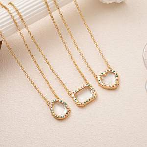 Moda in stile in zircone fiore fiore <span class=keywords><strong>sole</strong></span> pieno diamante smalto Link piccolo ciondolo scatola di vetro <span class=keywords><strong>collana</strong></span> per regali anniversari - Product Image 2