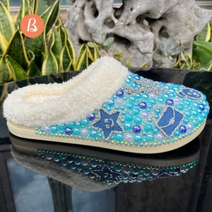 Sandalias de Mujer, Pantuflas EVA con Pedrería, Logotipo, Antideslizantes, Planas, Cerradas, para Invierno, Aumentan la Estatura, Zapatos para Exteriores - Product Image 5