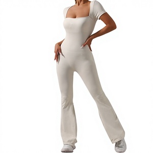 Pre-vendita Completo Yoga Dimagrante da Donna Aderente ad Asciugatura Rapida Maniche Corte <span class=keywords><strong>Pantaloni</strong></span> a Zampa Taglia Unica Set Sportivo per Fitness - Product Image 1