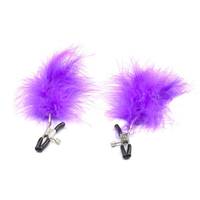Peluche érotique Jouets pour seins Flirter Appareils féminins Pinces à seins Plumes colorées Couples Produits pour adultes