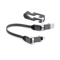 Kabel USB mikro 4 dalam 1 kabel pengisi daya USB dengan pembuka botol & pemegang telepon hadiah untuk kegiatan promosi