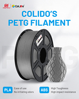 Filamen PETG CoLiDo Overseas Warehouse Direct untuk Printer 3D, Kekuatan Tinggi 1.75mm, Filamen PETG Transparan