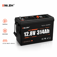 Batterie semi-solide LiFePO4 ENLZH 200A BMS 12.8V 314Ah Bluetooth à décharge profonde pour climatiseur de stationnement de camion, solaire, camping-car