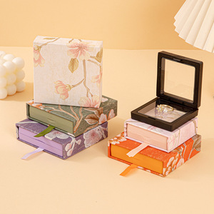 Nouvelle boîte de rangement suspendue en film PE de style <span class=keywords><strong>chinois</strong></span>, boîte cadeau pour bijoux en cristal, boîte à tiroir pour bagues, colliers et bracelets - Product Image 3