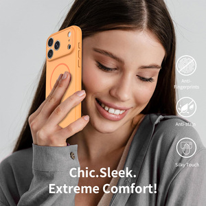 Funda Protectora de Lente de Cobertura Total para iPhone 18 17 Pro Max, Color Naranja Mate, Tacto Suave, Carga Inalámbrica, Magnética - Product Image 2
