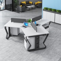 Bureau de direction moderne et luxueux pour 3 personnes, avec structure en acier et plateau en bois, extensible, avec plaque isolante, pour bureau commercial ou salon ML