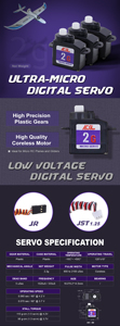 Servos Digitales Sub-Micro Nano de Bajo Voltaje C02CLS 2.2g Originales, 0.11kg / 0.06seg, para Accesorios FPV - Product Image 4