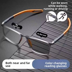 Lentes Progresivas Multifocales Grises con Bloqueo <span class=keywords><strong>de</strong></span> Luz Azul, Elegantes Gafas <span class=keywords><strong>de</strong></span> Sol para Lectura, Fotocromáticas Inteligentes <span class=keywords><strong>de</strong></span> Doble Uso para Visión <span class=keywords><strong>de</strong></span> Lejos - Product Image 4