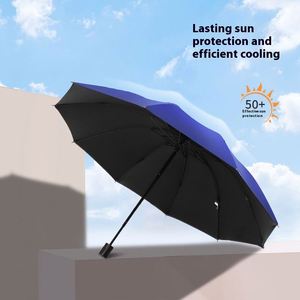 Parapluie de soleil et de pluie double en vinyle, extra large, pliable, à commande manuelle, pour hommes, protection contre la pluie pour 2-3 personnes, idéal pour les affaires - Product Image 4