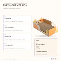 Lit pour chat en carton ondulé à dessus ouvert, griffoir, design en forme de lit, pour chats adultes d'intérieur, vente en gros, direct usine