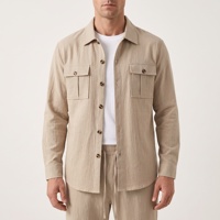 Ensemble chemise et pantalon en lin pour homme – Chemise safari à manches longues avec poches à rabat et pantalon à cordon de serrage – Vente en gros – Fabricant sur mesure pour l'été