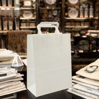 Sac en papier kraft recyclable de luxe avec poignées torsadées et bec verseur pour l'emballage de masques faciaux, la livraison, les plats à emporter, les achats, les cadeaux et les créations artisanales