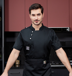 Uniforme de Chef absorbente, camisa de manga corta, impermeable, ropa de trabajo de cocina, abrigo para hombres, chaqueta de Chef de malla transpirable, uniformes - Product Image 4